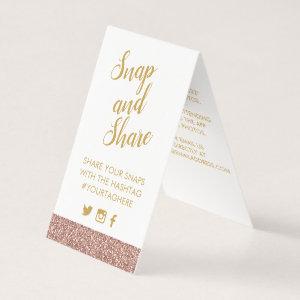 Rose Gold Pink Glitter Party Hashtag Sign Card