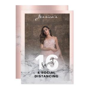 Rose gold pink marble Sweet 16 Birthday Photo Chic