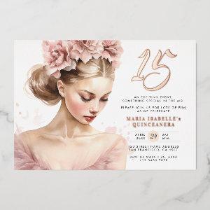 Rose Gold Pink Princess Quinceañera Birthday Party Foil