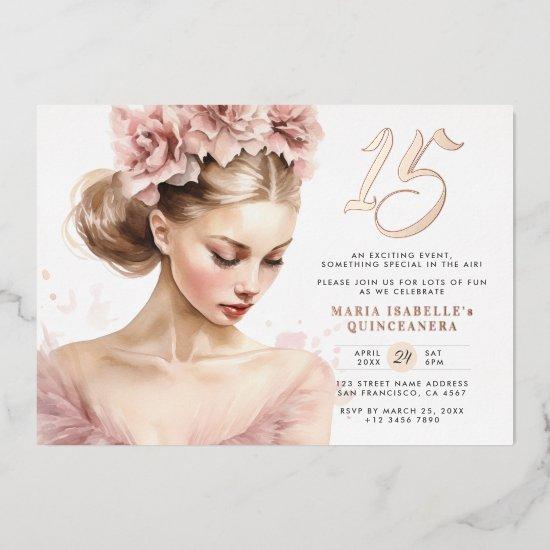 Rose Gold Pink Princess Quinceañera Birthday Party Foil
