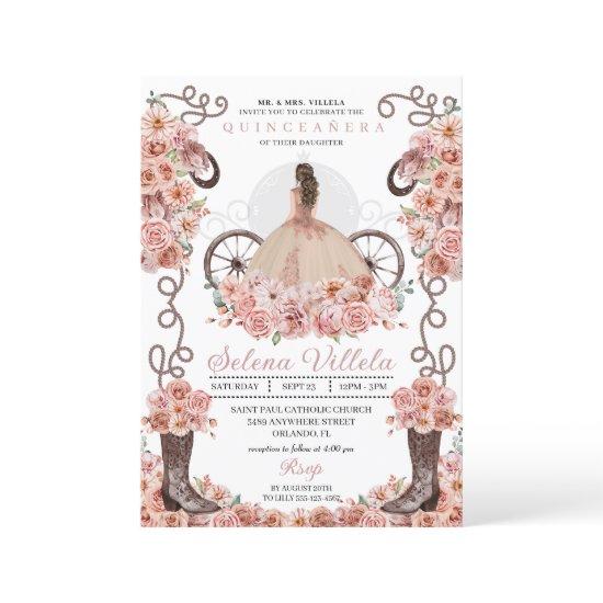 Rose Gold Princess Dress & Boots Quinceañera
