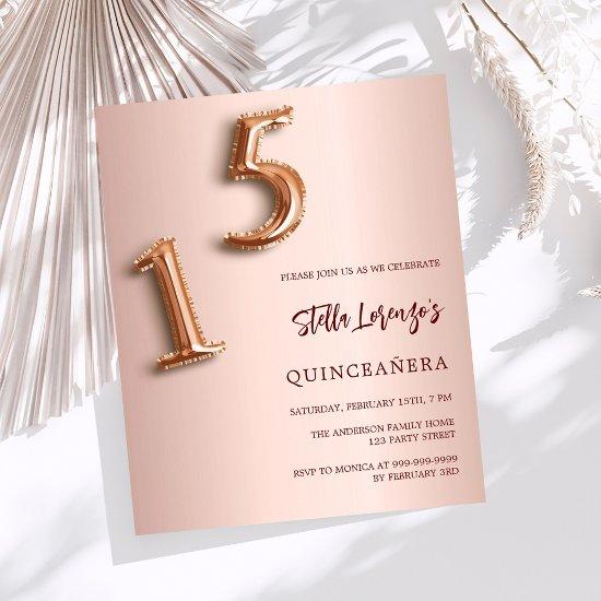 Rose gold Quinceanera budget