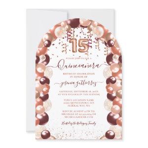 Rose Gold Quinceañera Glitter Balloon Photo