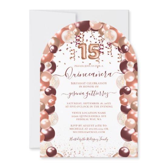 Rose Gold Quinceañera Glitter Balloon Photo
