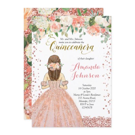 Rose Gold Quinceañera  Peach