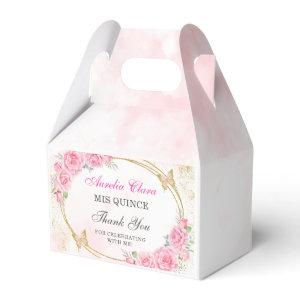 Rose Gold Quinceanera Miss Quince 15 Anos Birthday Favor Boxes
