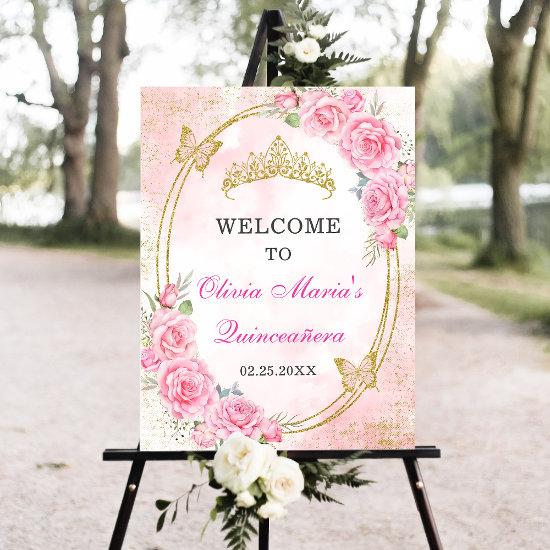 Rose Gold Quinceanera Miss Quince 15 Anos Birthday Foam Board