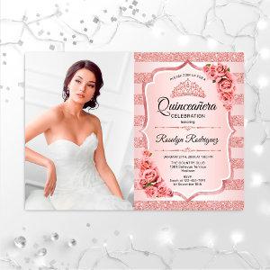 Rose Gold Quinceanera With Photo