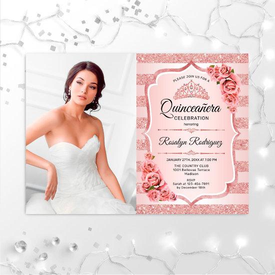 Rose Gold Quinceanera With Photo