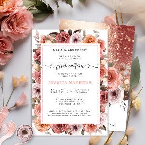 Rose Gold Quinceañera with Pink and Blush Floral