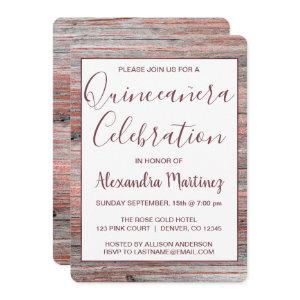 Rose Gold Rustic Wood Quinceanera Celebration