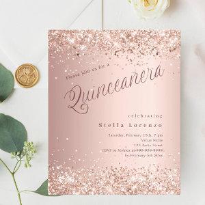 Rose gold script buddget Quinceanera