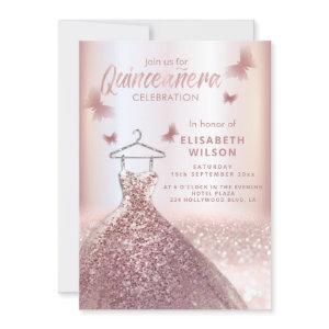 Rose gold sequins dress moon stars Quinceañera  In