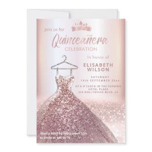 Rose gold sequins dress tiara  Quinceañera