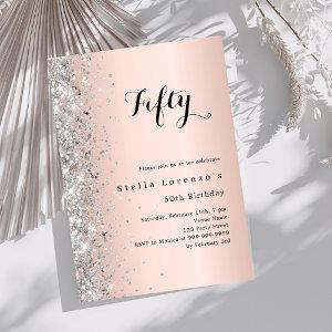 Rose gold silver confetti birthday