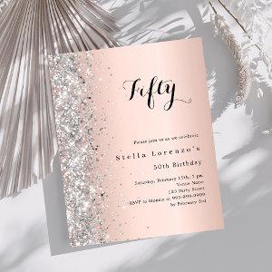 Rose gold silver glitter birthday