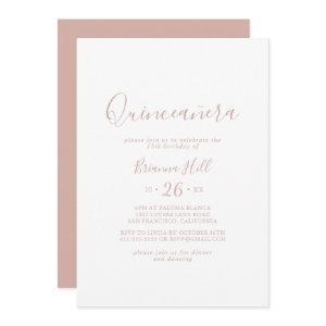 Rose Gold Simple Minimalist Quinceañera
