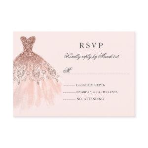 Rose Gold Sparkle Dress Quinceanera RSVP