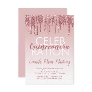 Rose Gold Sparkle Glitter Quinceanera Celebration