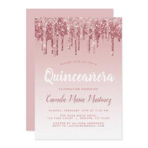 Rose Gold Sparkle Glitter Quinceanera Celebration
