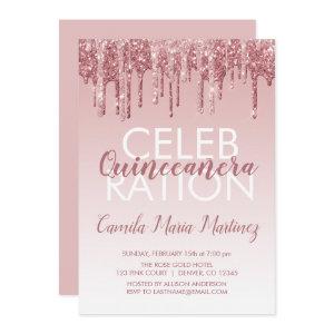 Rose Gold Sparkle Glitter Quinceanera Celebration