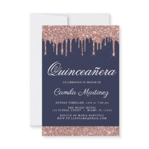 Rose Gold Sparkle Glitter Quinceañera Celebration