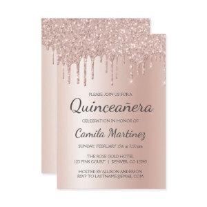 Rose Gold Sparkle Glitter Quinceanera Celebration