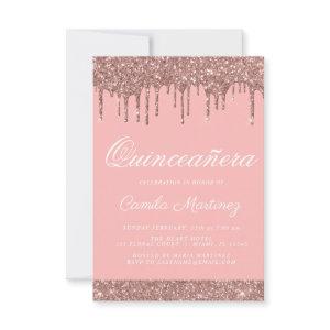 Rose Gold Sparkle Glitter Quinceañera Celebration