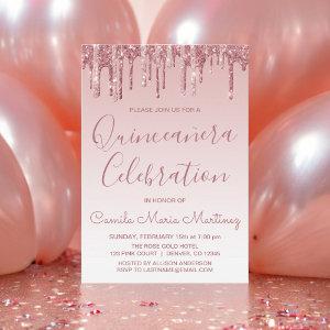 Rose Gold Sparkle Glitter Quinceanera Celebration