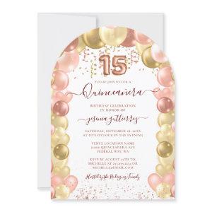 Rose Gold Sparkle Quinceañera Balloon