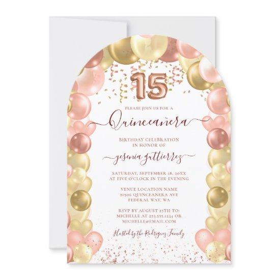 Rose Gold Sparkle Quinceañera Balloon