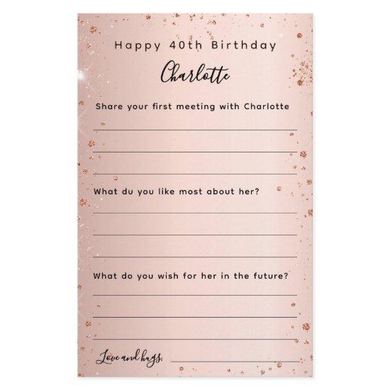 Rose gold sparkles birthday wishes card