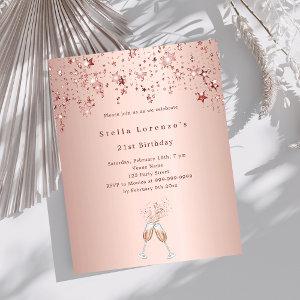 Rose gold stars cheers birthday