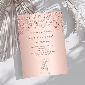 Rose gold stars cheers luxury birthday