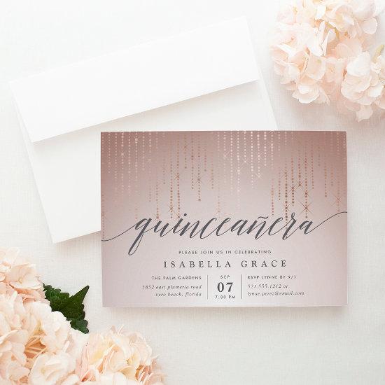 Rose Gold String Lights Quinceanera