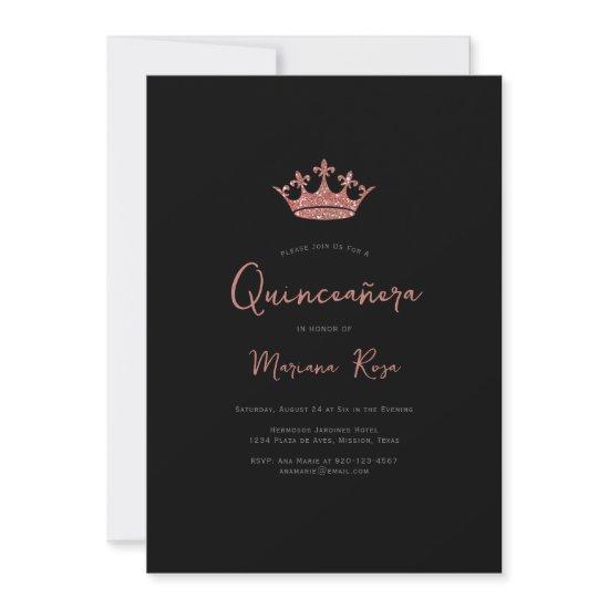 Rose Gold Tiara Quinceanera Birthday Party
