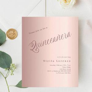 Rose gold typography budget Quinceanera