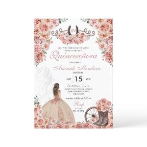 Rose Gold Western Charra Floral Boots Quinceañera