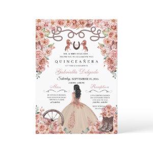 Rose Gold Western Charra Girl Ranchero Quinceanera