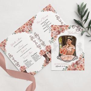 Rose Gold Western Charro Quinceañera Program