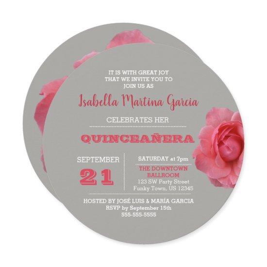 Rose Gray Round Quinceañera