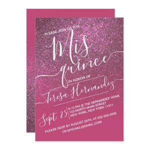 Rose Wine Pink Sparkly Glitter Ombre Quinceañera