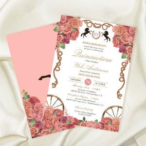 Rosegold Blush Pink Rose Charro Ranch Quinceañera