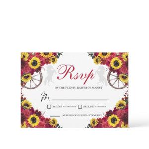 Roses Sunflowers Quinceanera RSVP Enclosure Card
