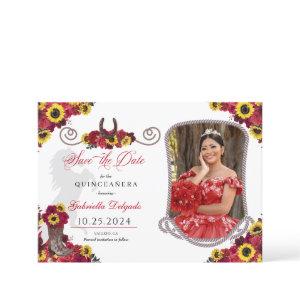 Roses Sunflowers Quinceañera Save The Date Photo