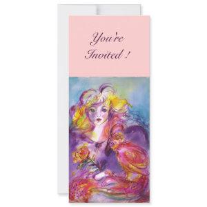ROSINA / LADY WITH ROSE AND PARROT Pink Blue