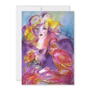 ROSINA / LADY WITH ROSE AND PARROT Pink Blue