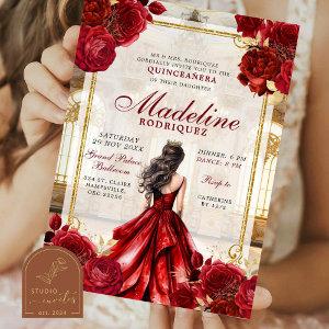 Royal Ballroom Burgundy Red Quinceanera