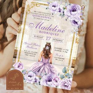 Royal Ballroom Gold and Purple Quinceanera