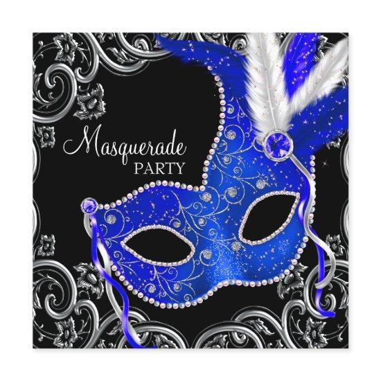 Royal Blue and Black Masquerade Party